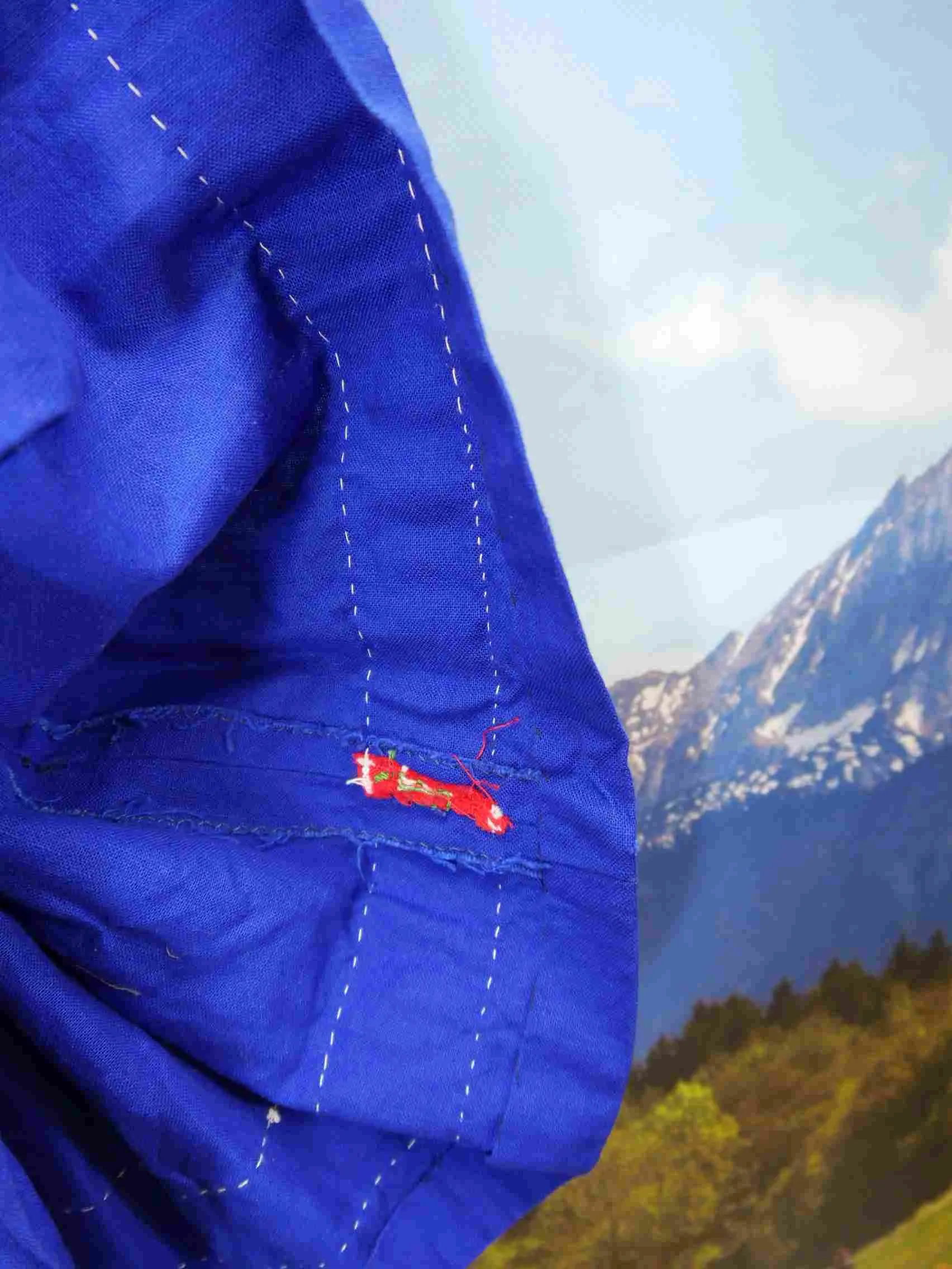 Handgenäht kurzes fetziges mit Bordüre und Balkonett Dirndl ohne Schürze Gr.36