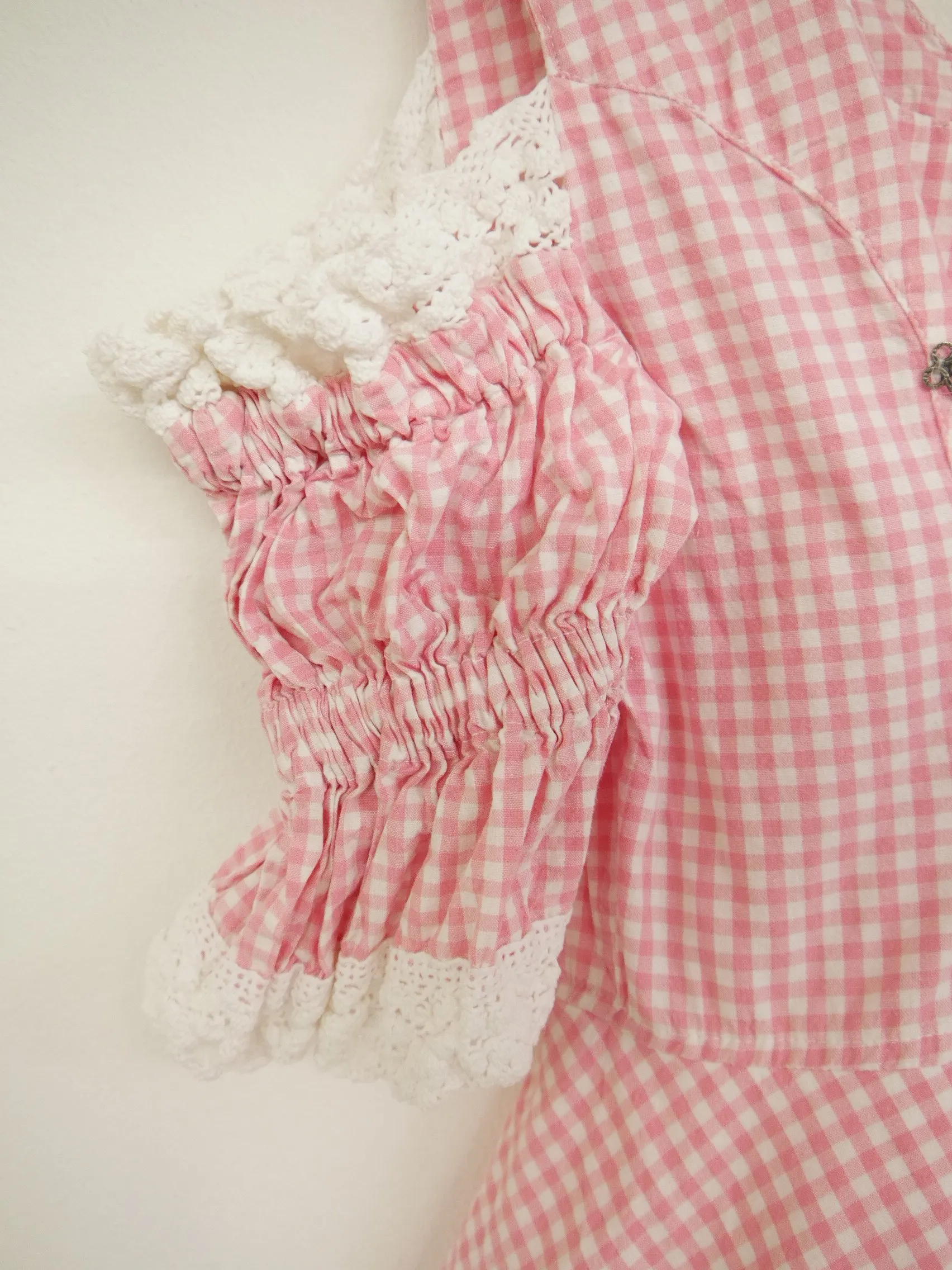 Skandal Trachten rosa weiß kariert Baumwolle fesches Dirndl ohne Schürze Gr.32