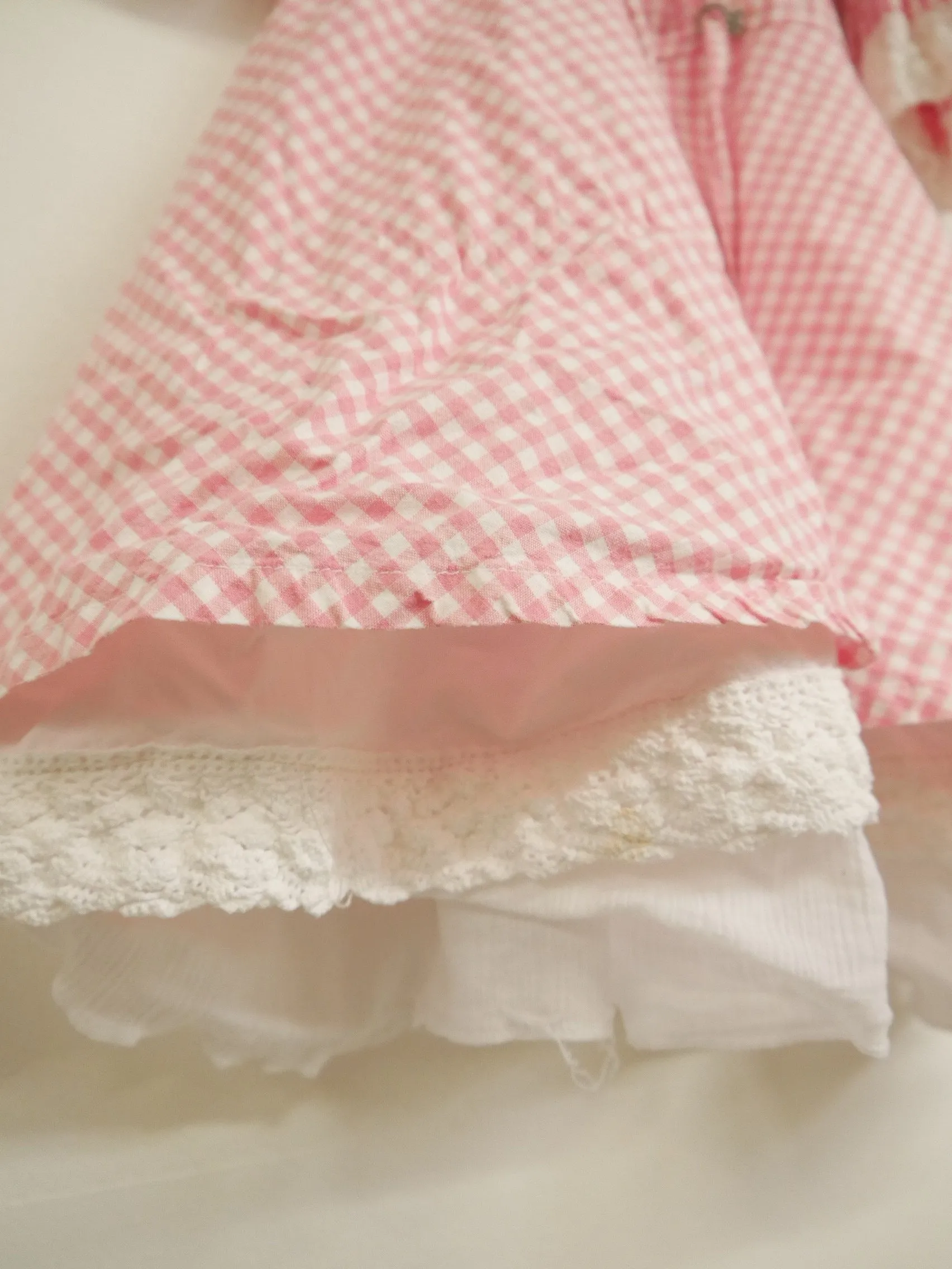 Skandal Trachten rosa weiß kariert Baumwolle fesches Dirndl ohne Schürze Gr.32